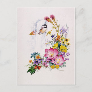 Mountain Chickadee Collage Briefkaart