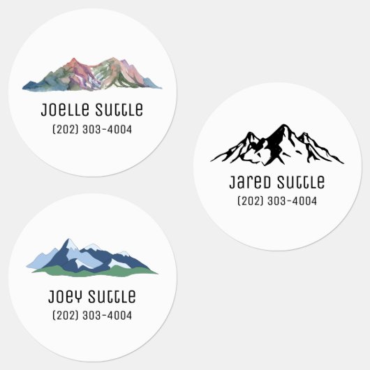Mountain Circle Sticker naamlabels (Groep)
