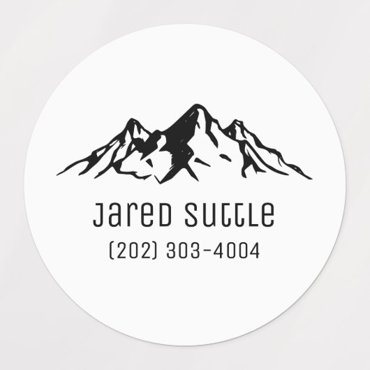Mountain Circle Sticker naamlabels (Design 2)