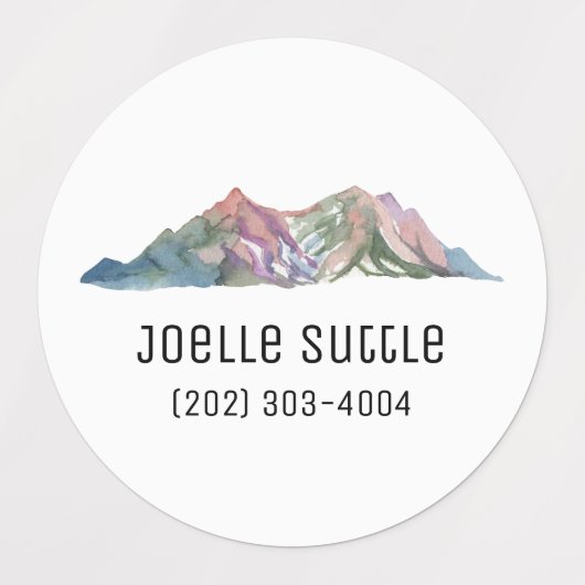 Mountain Circle Sticker naamlabels (Design 1)