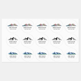Mountain Circle Sticker naamlabels