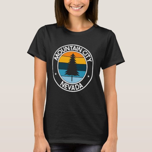 Mountain City Nevada NV USA City Pride Retro Sunse T-shirt (Voorkant)