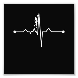 Mountain Climber Heartbeat Rock Climbing Lover Foto Afdruk