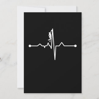 Mountain Climber Heartbeat Rock Climbing Lover Gra Bedankkaart