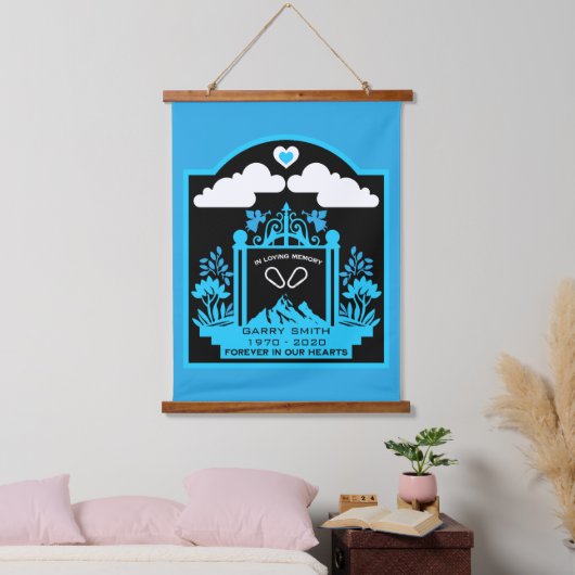 Mountain Climber Memorial Gift Hangend Wandkleed (Slaapkamer)