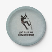 Mountain Climber scaling rockface - jouw tekst op Papieren Bordje (Voorkant)