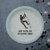 Mountain Climber scaling rockface - jouw tekst op Papieren Bordje