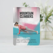 Mountain Climbers Fitness Kaart met Blauwe Achterk (Staand voorkant)
