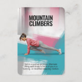 Mountain Climbers Fitness Kaart met Blauwe Achterk (Voorkant)