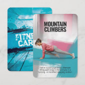 Mountain Climbers Fitness Kaart met Blauwe Achterk (Voorkant / Achterkant)
