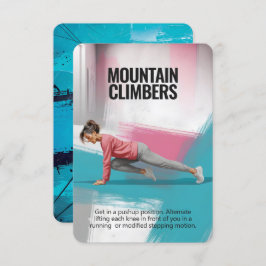 Mountain Climbers Fitness Kaart met Blauwe Achterk