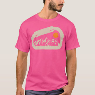 Mountain Climbing Carabiner Sunset Baseball Mouw T-shirt