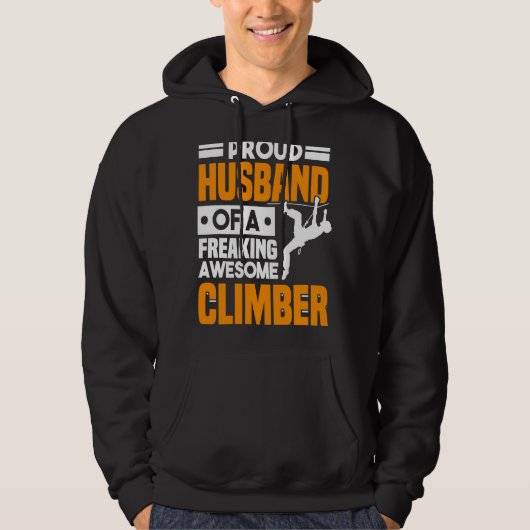 Mountain Climbing Rock Climb Climber Husband 3 Hoodie (Voorkant)