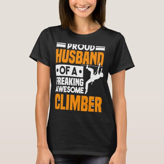 Mountain Climbing Rock Climb Climber Husband  3 T-shirt (Voorkant)