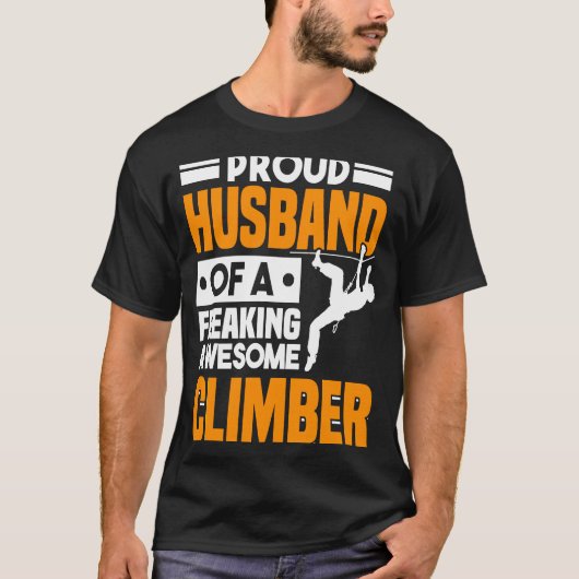 Mountain Climbing Rock Climb Climber Husband  3 T-shirt (Voorkant)