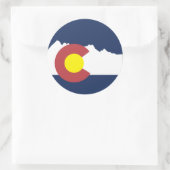 Mountain Colorado Flag Round Sticker (Tas)