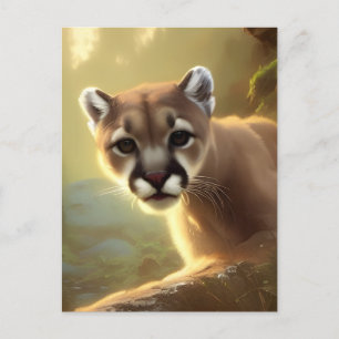 Mountain Cougar Wildlife Portret Briefkaart