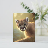 Mountain Cougar Wildlife Portret Briefkaart (Staand voorkant)