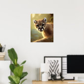 Mountain Cougar Wildlife Portret Poster (Thuiskantoor)