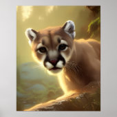 Mountain Cougar Wildlife Portret Poster (Voorkant)