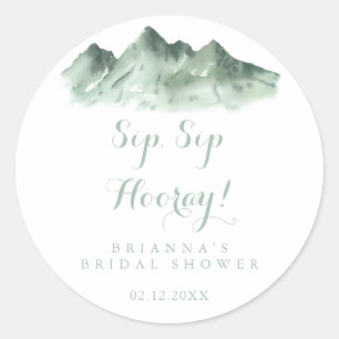 Mountain Country Sip Hooray Vrijgezellenfeest Ronde Sticker