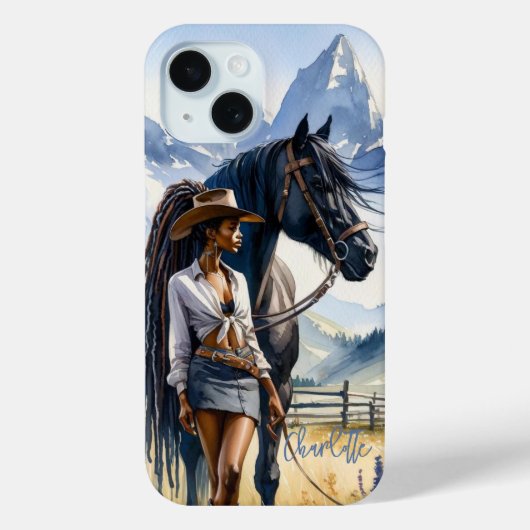 Mountain Cowgirl gepersonaliseerd Case-Mate iPhone Case (Achterkant)