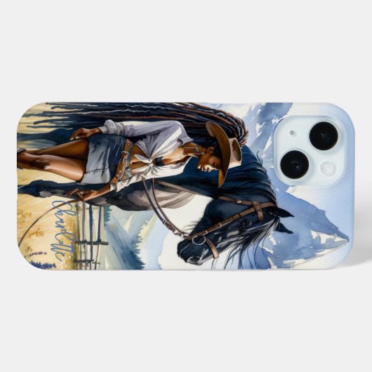 Mountain Cowgirl gepersonaliseerd Case-Mate iPhone Case (Achterkant (horizontaal))