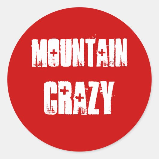 Mountain Crazy Sticker voor bergliefhebbers (Voorkant)