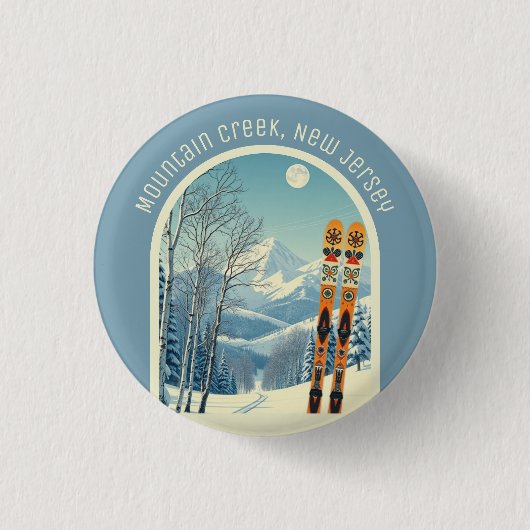 Mountain Creek, New Jersey skigebied souvenir Ronde Button 3,2 Cm (Voorkant)