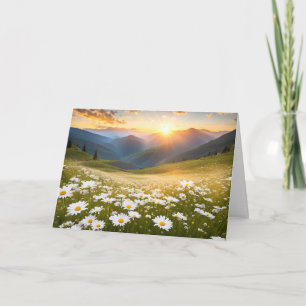 Mountain Daisy Field voor Verjaardag Kaart