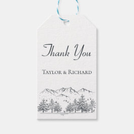 Mountain Dank u Winter Natuur Trouwbomen Cadeaulabel