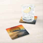 MOUNTAIN DAWN FOREST NATUUR SUNSET LANDSCAPE KARTONNEN ONDERZETTERS (Insitu)