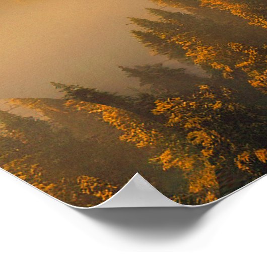 MOUNTAIN DAWN FOREST NATUUR SUNSET LANDSCAPE POSTER (Hoek)