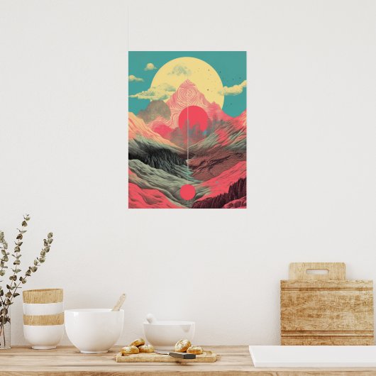 Mountain Dawn Poster (Keuken)
