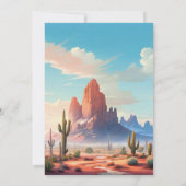 Mountain Desert en Cactus Bruiloft Kaart (Achterkant)