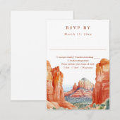 Mountain Desert Watercolor Wedding RSVP Kaartje (Voorkant / Achterkant)