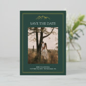 Mountain Destination Wedding Bewaar de datum Folie Uitnodiging (Staand Voorkant)