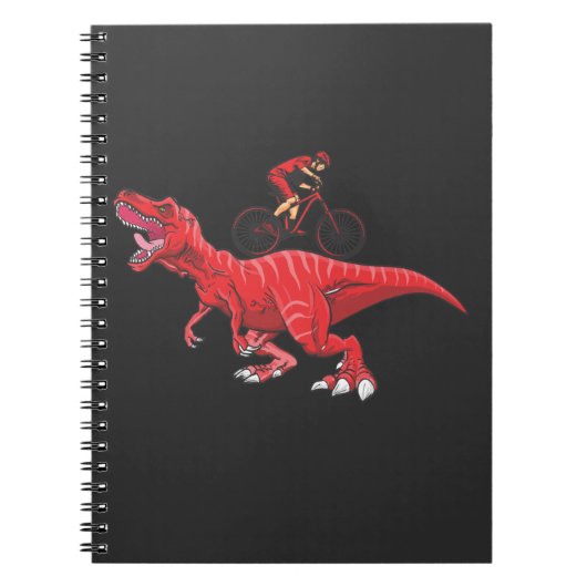 Mountain Dinosaur Biking Trex Cyclist Notitieboek (Voorkant)