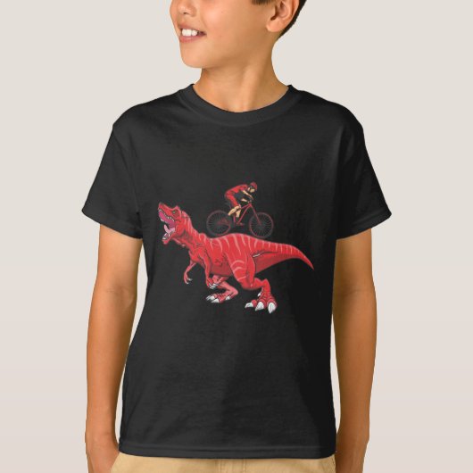 Mountain Dinosaur Biking Trex Cyclist T-shirt (Voorkant)