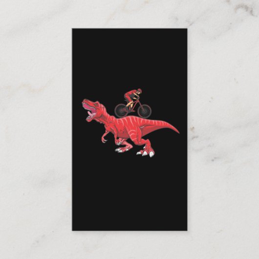 Mountain Dinosaur Biking Trex Cyclist Visitekaartje (Voorkant)
