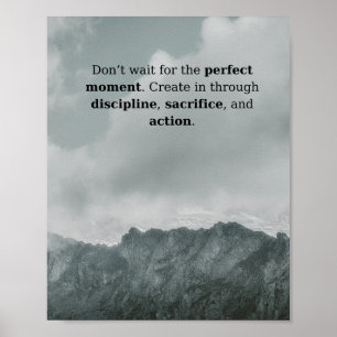 Mountain Discipline Citaat Poster   Perfect Moment