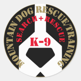 Mountain Dog Rescue / Training K-9 Ronde Sticker
