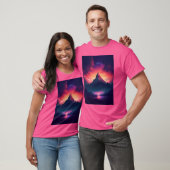 Mountain Dreamscape Synthwave Serenity in Natuur T-shirt (Unisex)