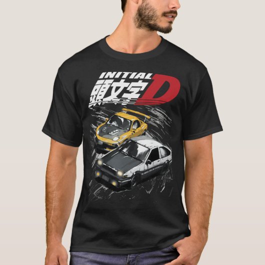 Mountain Drift Racing Initiaal D Tandems AE86 vs F T-shirt (Voorkant)