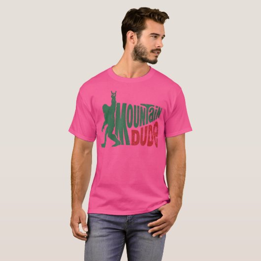 Mountain Dude Funny Bigfoot Sasquatch Wandelen T-shirt (Voorkant volledig)