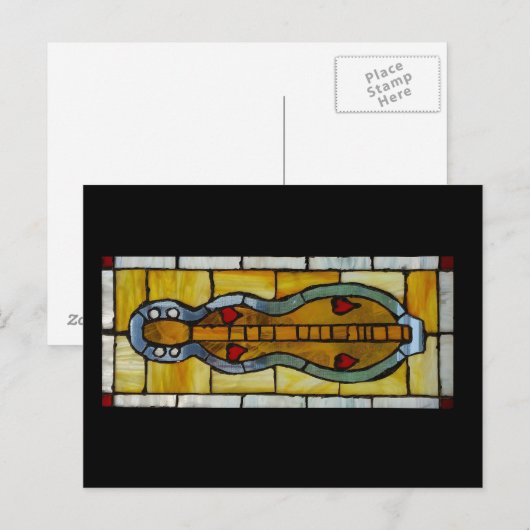 Mountain Dulcimer - Glas in lood Briefkaart (Voorkant / Achterkant)