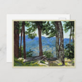 Mountain Edge Uitzicht Trees Distant Valley Peaks Briefkaart (Voorkant / Achterkant)