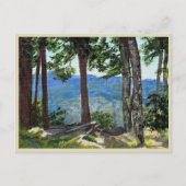 Mountain Edge Uitzicht Trees Distant Valley Peaks Briefkaart (Voorkant)