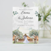 Mountain Elopement trouwkaart Uitnodiging (Staand voorkant)