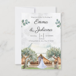 Mountain Elopement trouwkaart Uitnodiging